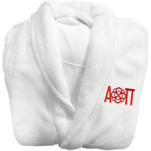 Greekgear Alpha Omicron Pi AOII Bathrobe White