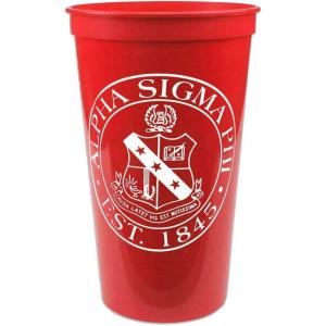 Greekgear Alpha Sigma Phi Big Plastic Stadium Cup Set of 4