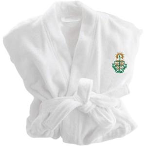Greekgear Alpha Sigma Tau Patch Bathrobe White(White)