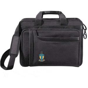 Greekgear Alpha Tau Omega Crest – Shield Briefcase Attache Black(Black)