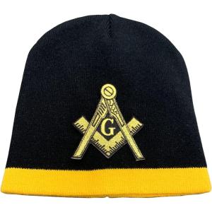 Greekgear Black Knit Beanie w/Mason Shield
