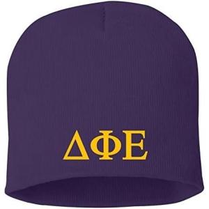 Greekgear Delta Phi Epsilon DPHIE 8 Inch Beanie Purple