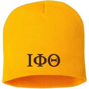 Greekgear Iota Phi Theta 8 Inch Beanie Gold