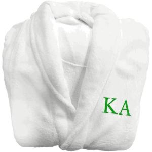 Greekgear Kappa Alpha Fraternity Lettered Bathrobe White(White)