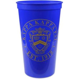 Greekgear Kappa Kappa Psi Big Fraternity Plastic Cup Royal Blue w/Gold Imprint Color
