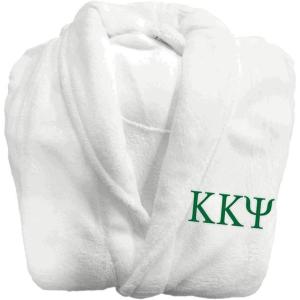 Greekgear Kappa Kappa Psi Fraternity Lettered Bathrobe White(White)