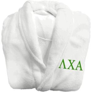 Greekgear Lambda Chi Alpha Fraternity Lettered Bathrobe White(White)