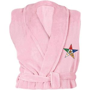 Greekgear Order Of Eastern Star Patch Bathrobe Light Pink(Light Pink)