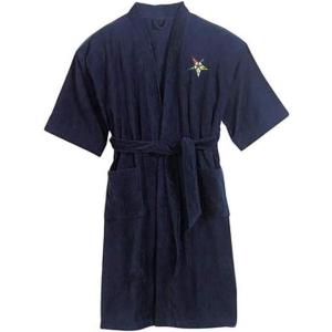 Greekgear Order Of Eastern Star Patch Bathrobe Light Pink(Navy Blue)