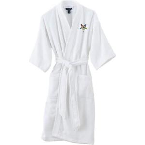 Greekgear Order Of Eastern Star Patch Bathrobe Light Pink(White)