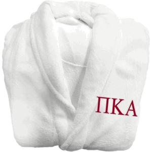 Greekgear PI Kappa Alpha Pike Fraternity Lettered Bathrobe White(White)