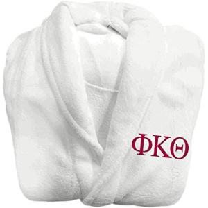Greekgear Phi Kappa Theta Fraternity Lettered Bathrobe White(White)
