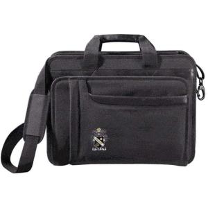 Greekgear Sigma Nu Crest – Shield Briefcase Attache Black(Black)
