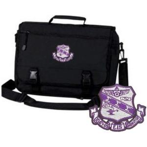 Greekgear Sigma Sigma Sigma Emblem Briefcase Black(Black)