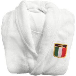 Italian Crest Bathrobe White