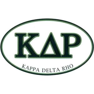 Kappa Delta Rho Euro Decal Oval Sticker
