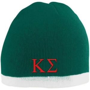Kappa Sigma Two Tone Knit Beanie Dark Green/White