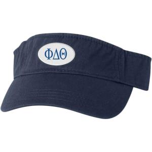 Phi Delta Theta Greek Oval Heavy Visor(Navy Blue W/Royal Blue Thread Color)