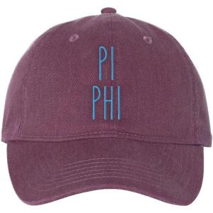 Pi Beta Phi Mod Pigment Dyed Baseball Cap(Vineyard W/Light Blue Thread Color)