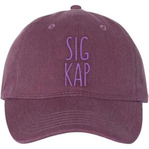 Sigma Kappa Mod Pigment Dyed Baseball Cap(Vineyard W/Lilac Thread Color)