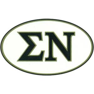 Sigma Nu Euro Decal Oval Sticker