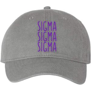 Sigma Sigma Sigma Mod Pigment Dyed Baseball Cap(Grey W/Purple Thread Color)