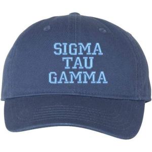 Sigma Tau Gamma Pigment Dyed Baseball Cap(Navy W/Light Blue Thread Color)