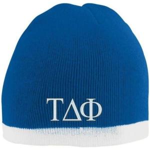 Tau Delta Phi Two Tone Knit Beanie Royal/White
