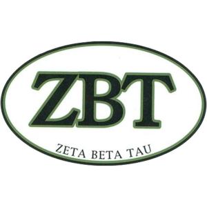 Zeta Beta Tau ZBT Euro Decal Oval Sticker