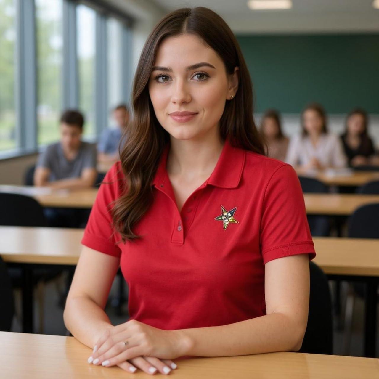 imageGreekgear OrderofEasternStar Emblem PoloTrue Red