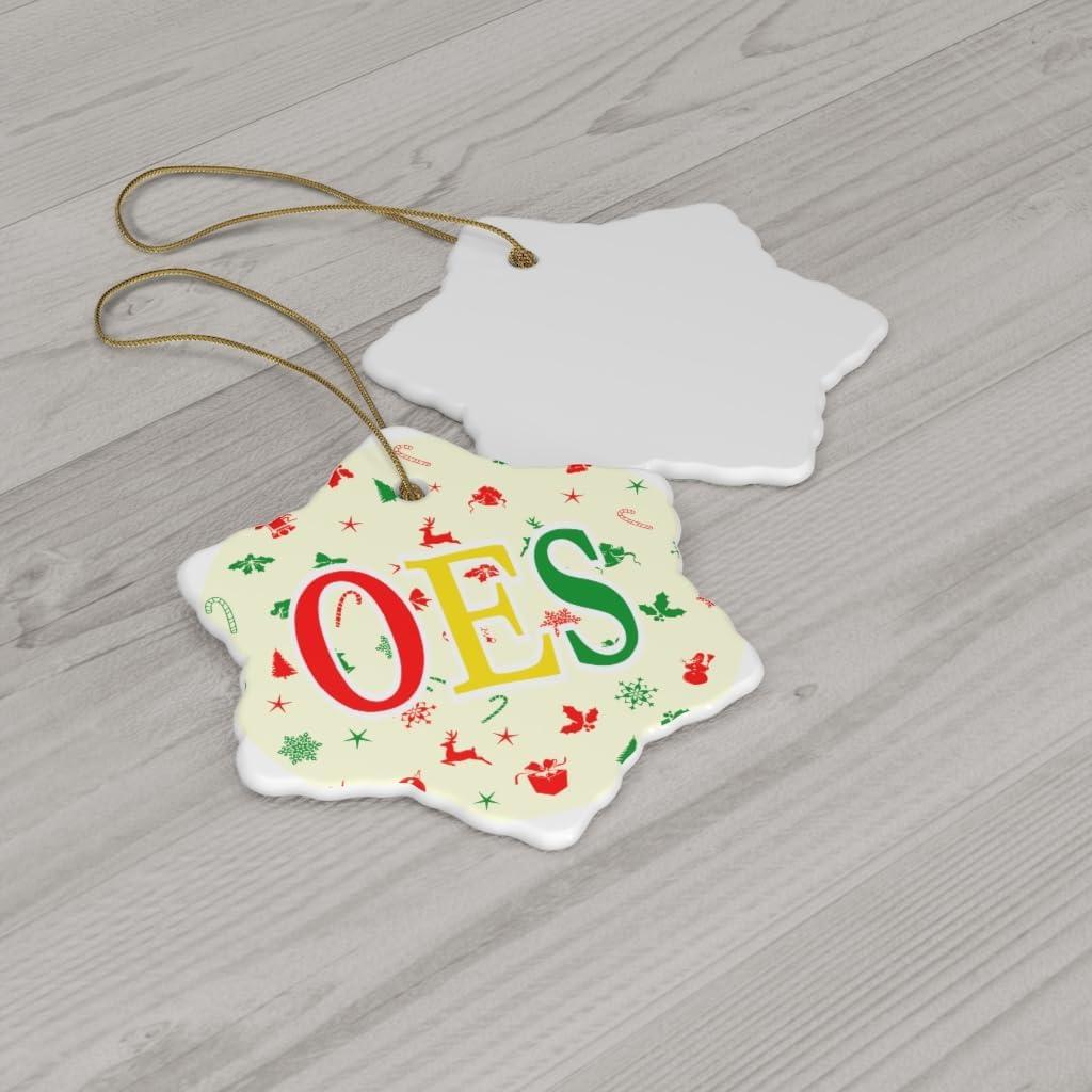 imageOrder of Eastern Star Holiday Cheer Ceramic Ornament CircleSnowflake