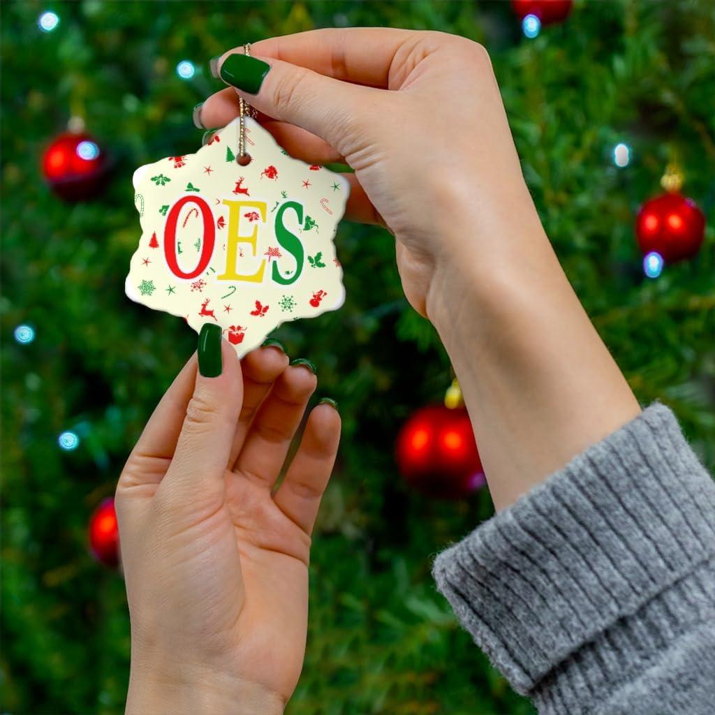 imageOrder of Eastern Star Holiday Cheer Ceramic Ornament CircleSnowflake