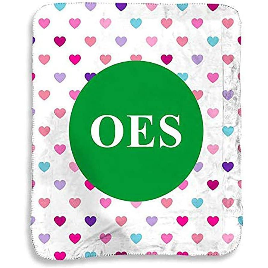 imageGreekgear Order of Eastern Star Hearts Sherpa Lap Blanket