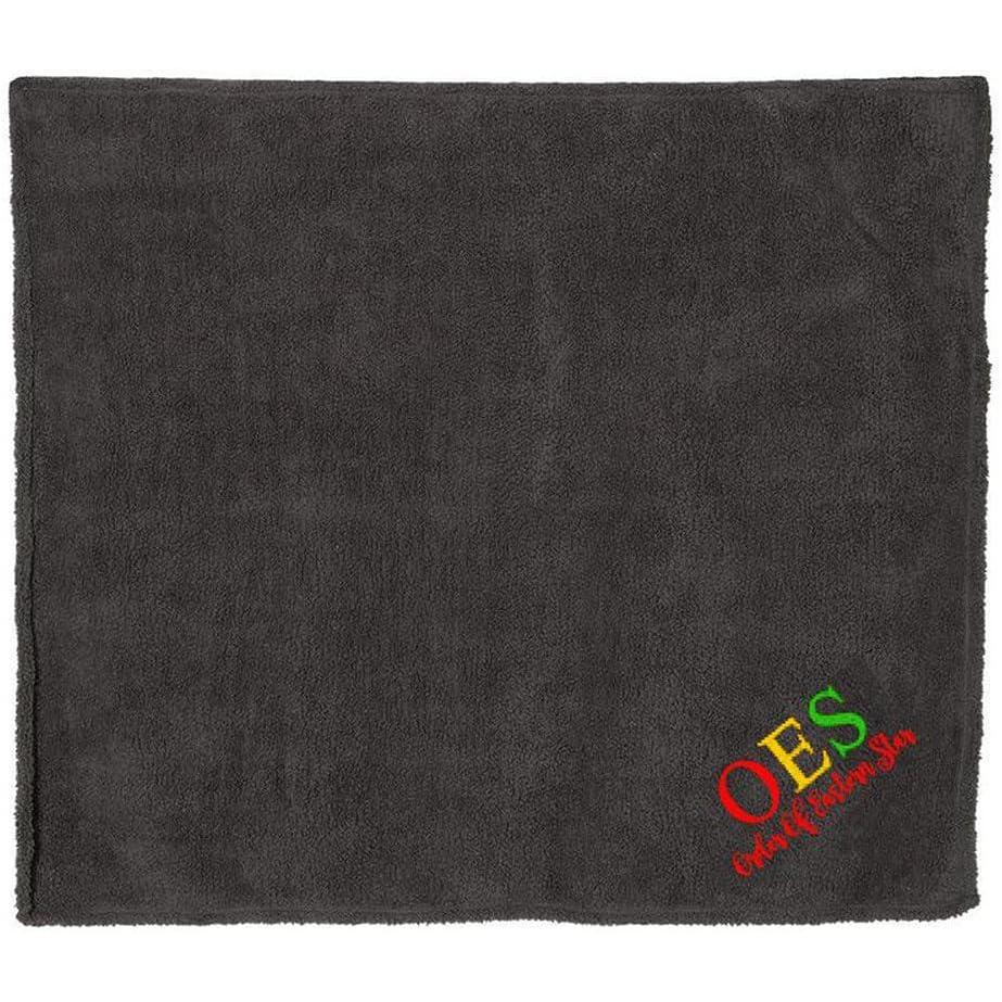imageGreekgear Order of Eastern Star Sherpa Blanket Charcoal wRed Thread Color