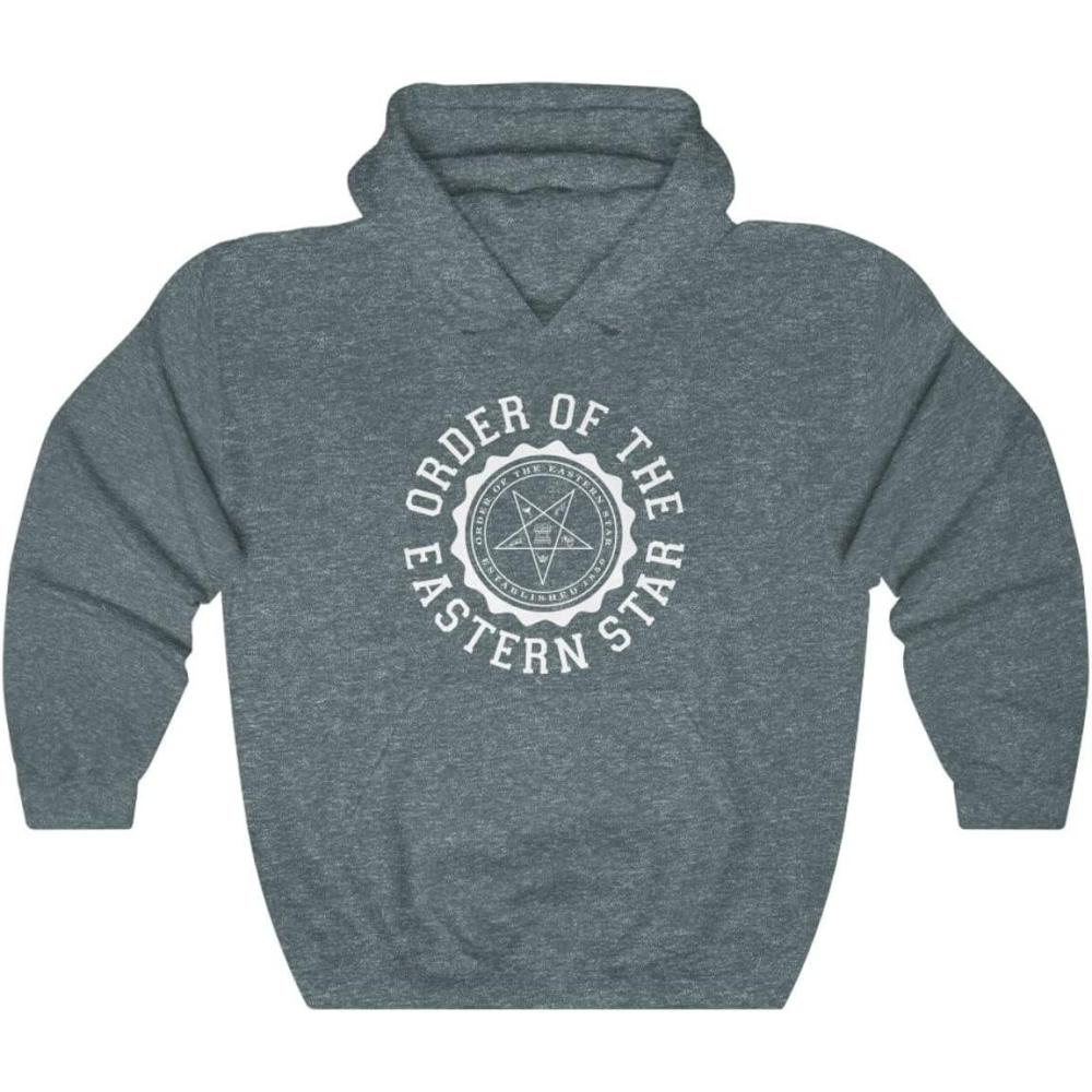 imageGreekgear Order of the Eastern Star Unisex College Seal HoodieDark Heather