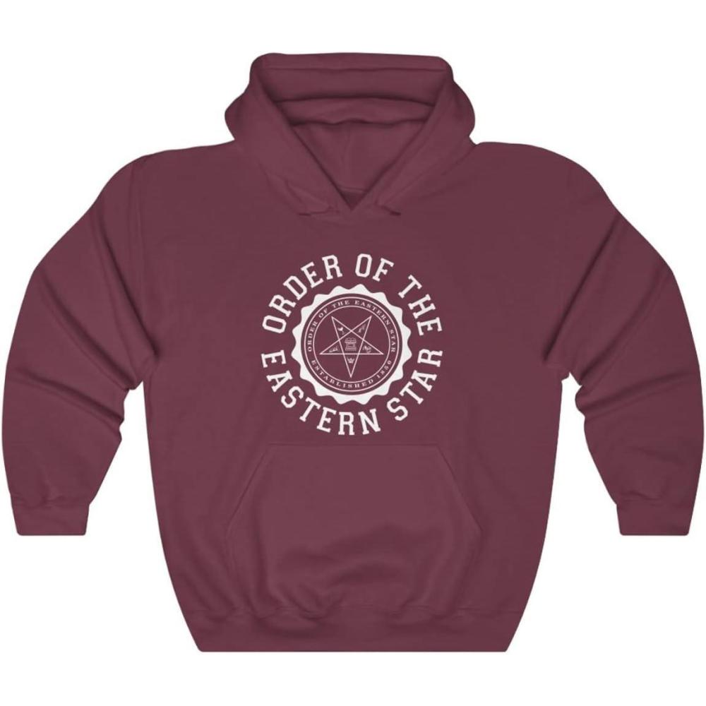 imageGreekgear Order of the Eastern Star Unisex College Seal HoodieMaroon