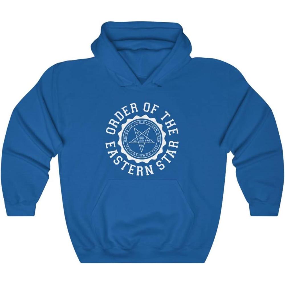 imageGreekgear Order of the Eastern Star Unisex College Seal HoodieRoyal