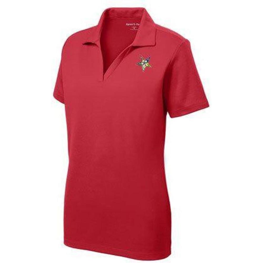 imageGreekgear OrderofEasternStar Emblem PoloTrue Red
