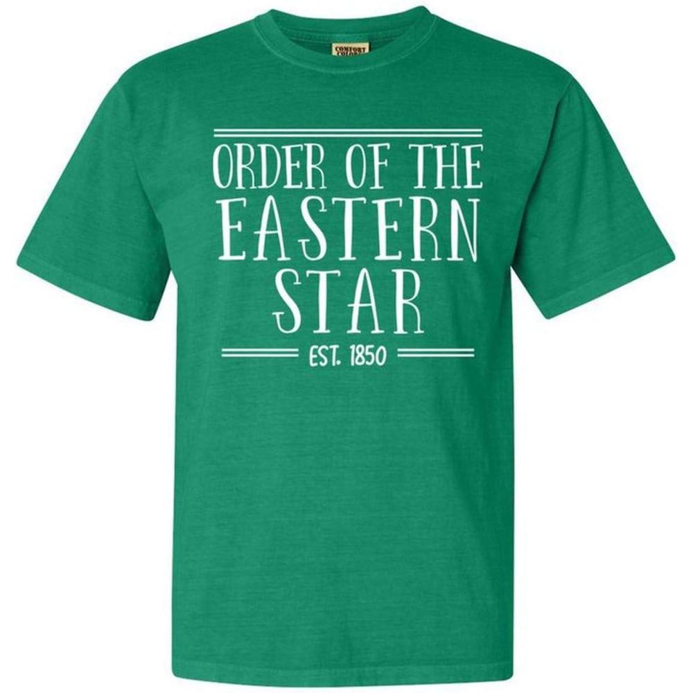 imageOrder of Eastern Star Custom Heavyweight TShirtGrass WWhite Imprint Color