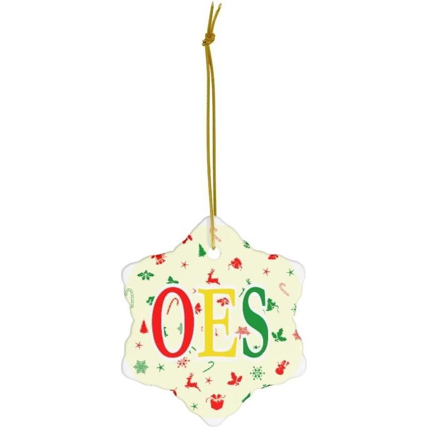 imageOrder of Eastern Star Holiday Cheer Ceramic Ornament CircleSnowflake