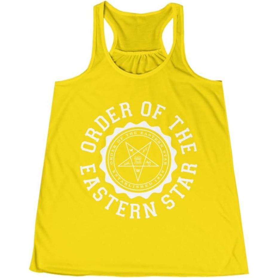 imageOrder of The Eastern Star Crest Racerback TankNeon Yellow