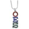 Greekgear OES Order of Eastern Star Austrian Crystal Pendant Silver