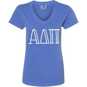 Alpha Delta Pi V-Neck T-Shirt(Flo Blue)
