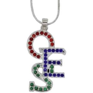 Greekgear Order Of Eastern Star OES Crystal Overlap Letters Necklace