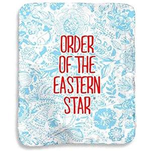 Greekgear Order of Eastern Star Floral Sherpa Lap Blanket