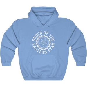 Greekgear Order of the Eastern Star Unisex College Seal Hoodie(Carolina Blue)