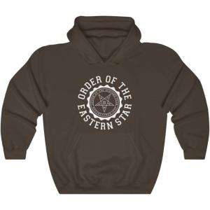 Greekgear Order of the Eastern Star Unisex College Seal Hoodie(Dark Chocolate)