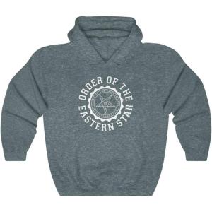 Greekgear Order of the Eastern Star Unisex College Seal Hoodie(Dark Heather)