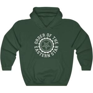 Greekgear Order of the Eastern Star Unisex College Seal Hoodie(Forest Green)
