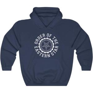 Greekgear Order of the Eastern Star Unisex College Seal Hoodie(Navy)